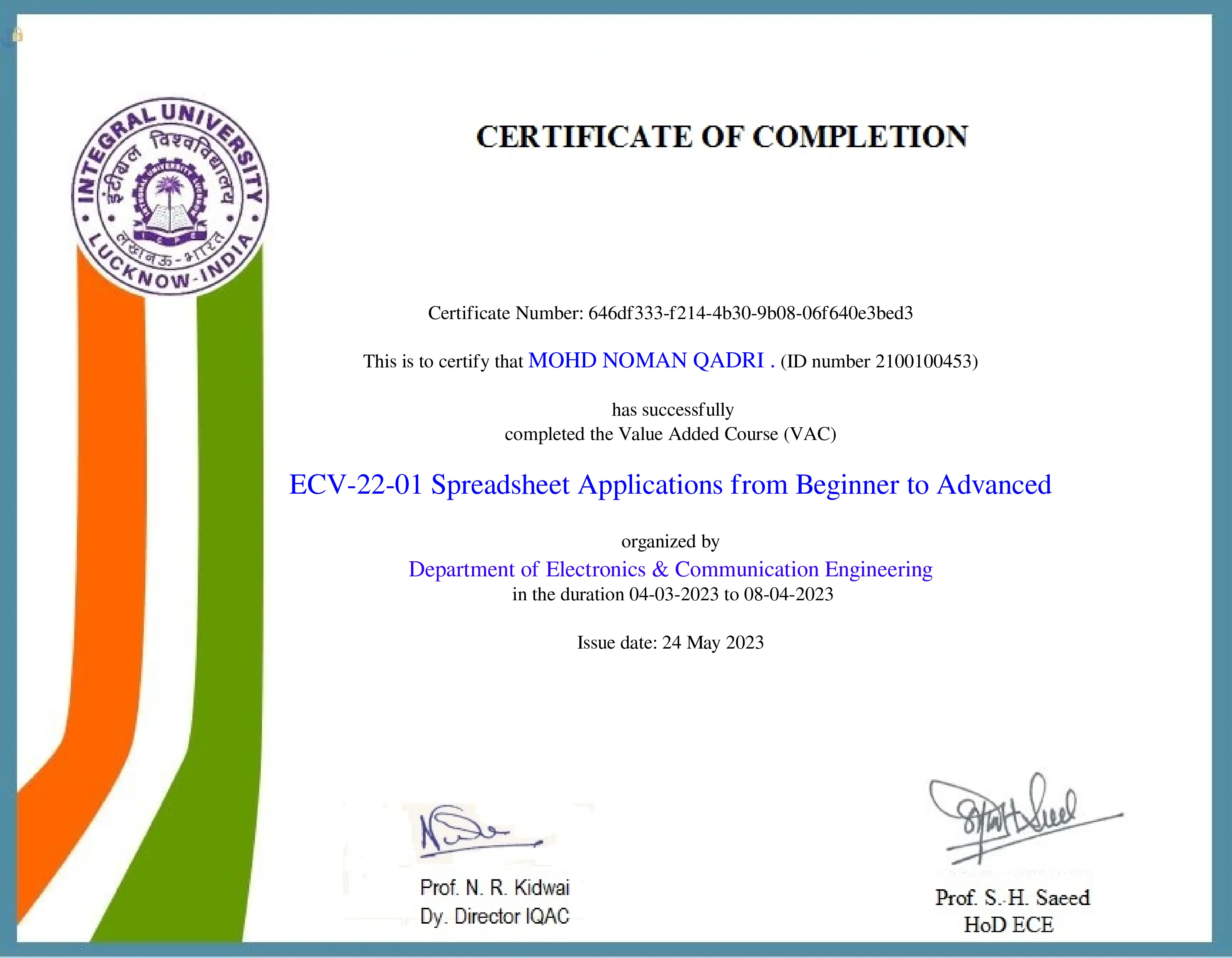 Spreadsheet Beginner to Advanced Certificate